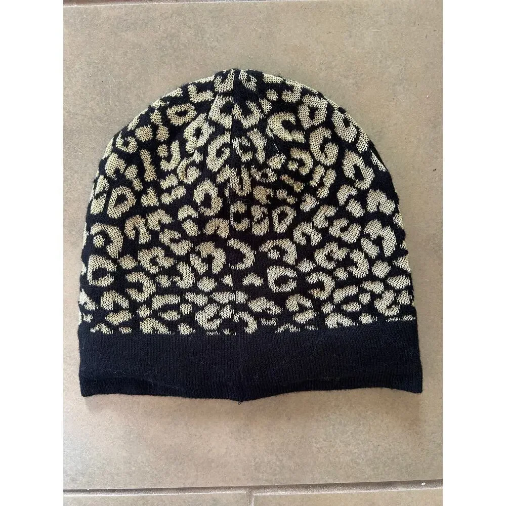 Michael Kors‎ Metallic Leporad Beanie in Black and Gold